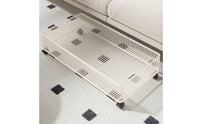 Under Sofa Storage Bin Lockable Wheels Drawer Design Storage Basket Mesh Design
