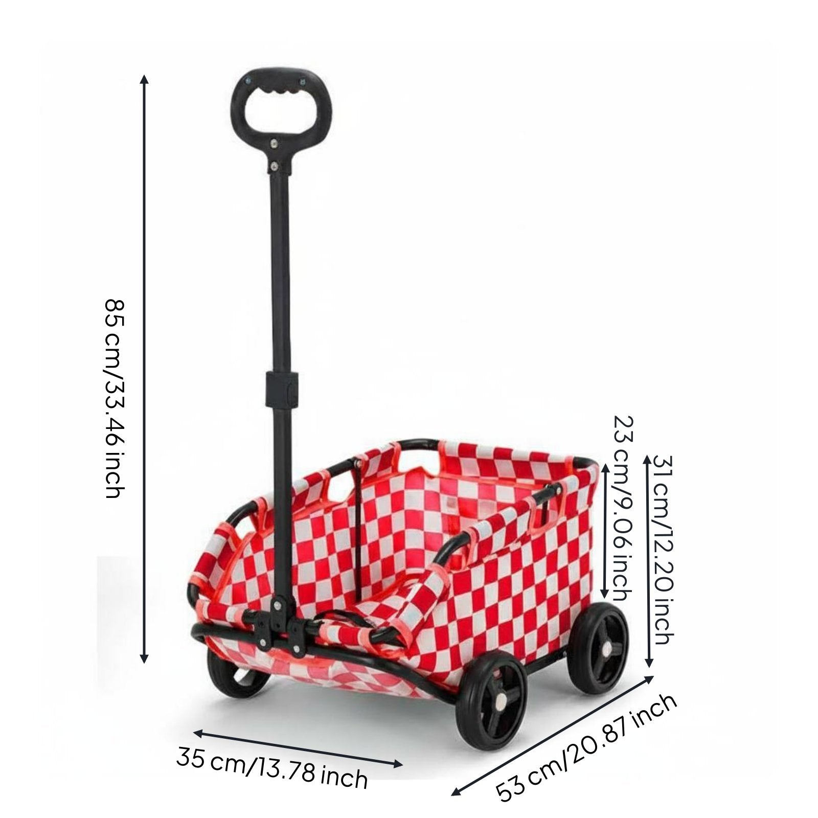 Foldable Pet Stroller Two-in-One Use Lightweight Pet Carrier Weather Cover