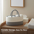 Cotton Rope Diaper Carrier Foldable Design Baby Diaper Organizer Tote Cotton Rope Basket Removable Dividers for Infants