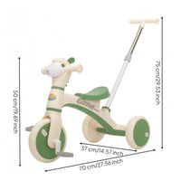 Alpaca Three-Wheeler Detachable Pedals Young Child Three-Wheeler with Push