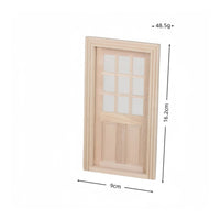 Dollhouse Window Door Paintable 1:12 Scale Dollhouse Door Architectural Detail Miniature Decor