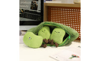 Peas in Pod Soft Toy Embroidered Pea Pod Soft Toy Green