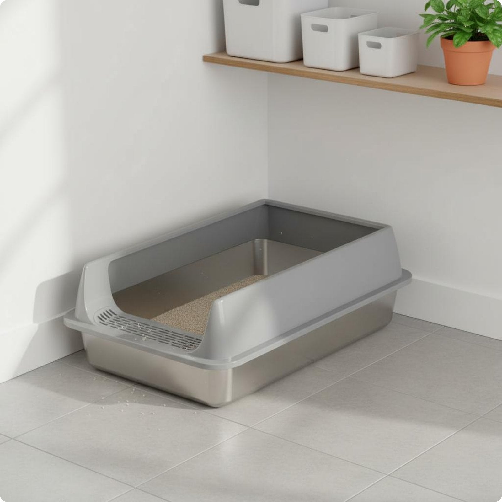 Extra Large Litter Box Splash Proof Semi-Enclosed Litter Box Easy to Clean