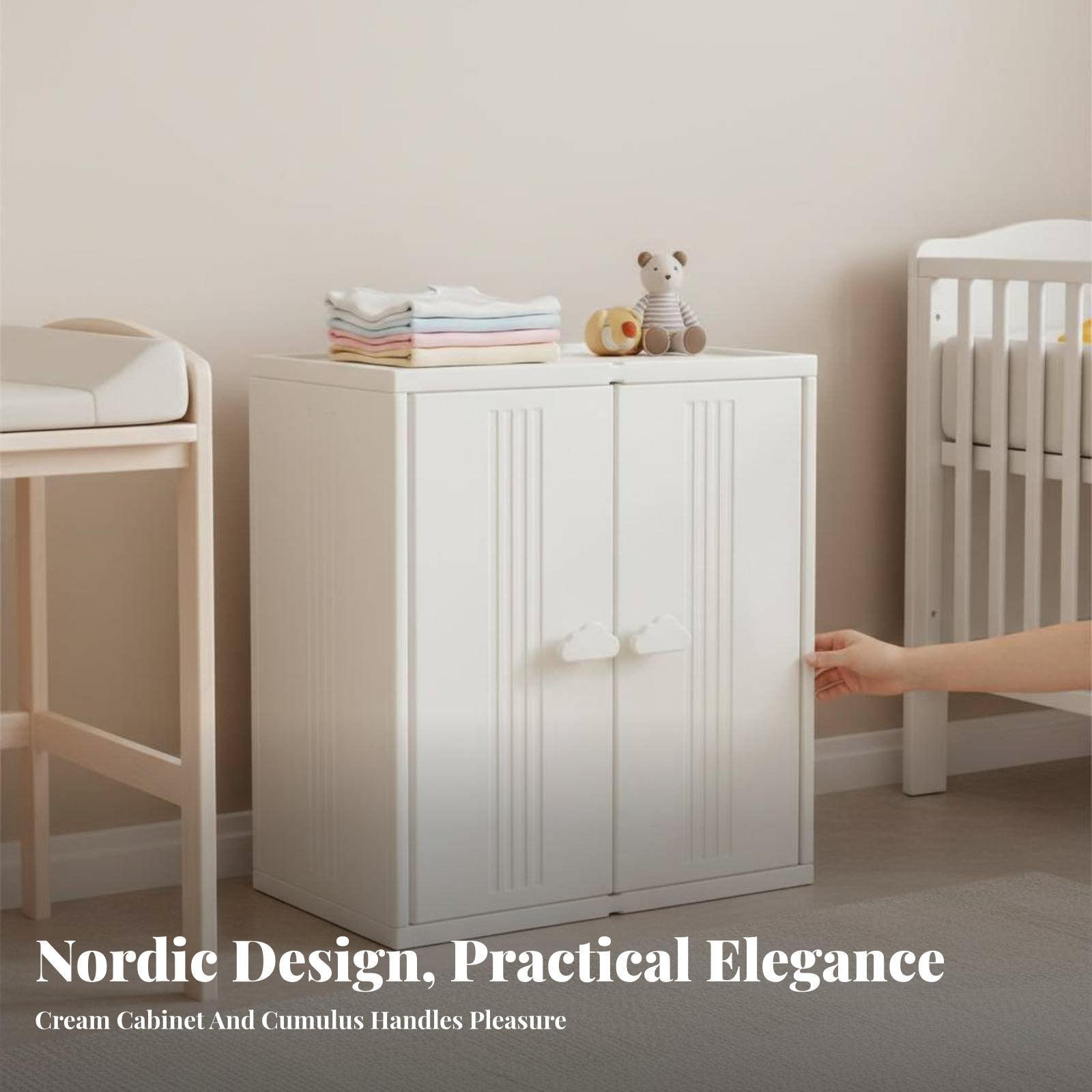 Changing Table storage unit Easy Organization Storage Cabinet Safety Design for children