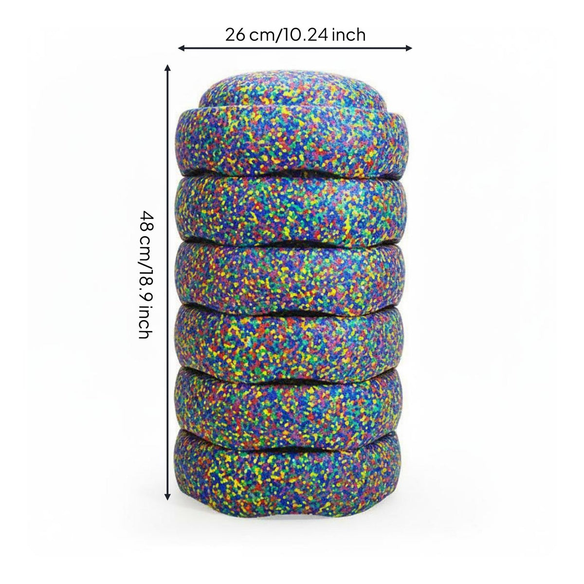 6 Pieces Rainbow Stepping Stones Non-Slip Surface Kids Water Stones Toy