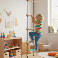 Wooden Rope Ladder Sturdy Rope Ladder Non-Slip Grip for Preschoolers