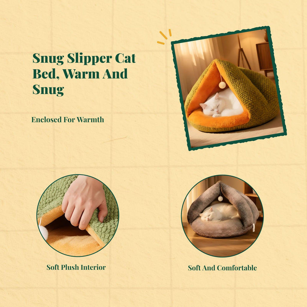 Plush cat bed with washable pad