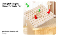 Grid Board Game Natural Wood Children's Pastime Compact for Tabletop