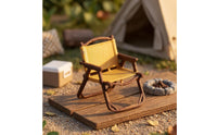Miniature Camping Chair 1:64 Scale Folding Seat Model Brown Frame