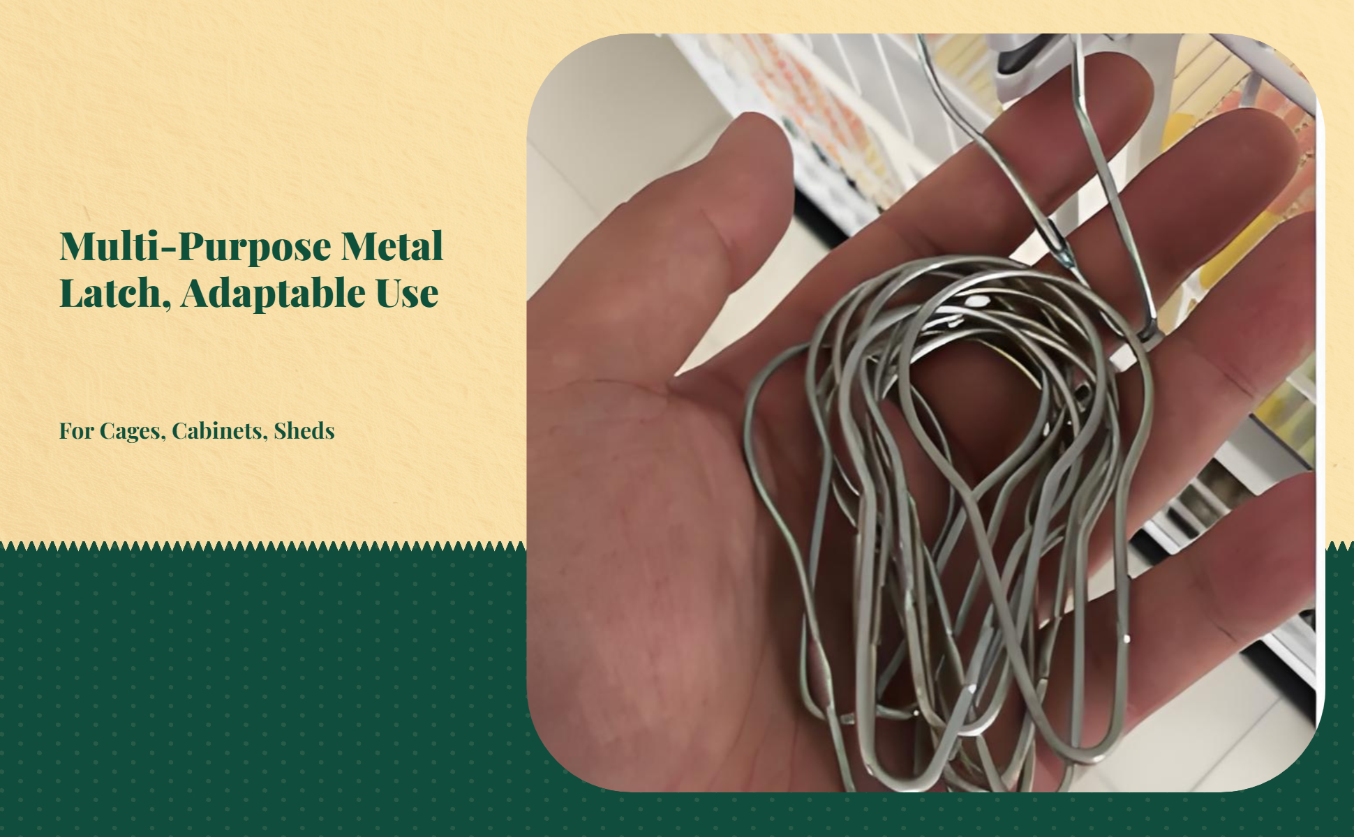 Coil latch lock, pet enclosure door latch, stainless steel slide bolt, sturdy duty, multi-functional, easy to install