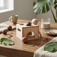 Wooden Ball Hammering Toy Rounded Edges Wooden Hammering Box Hand-Eye Coordination Child Plaything