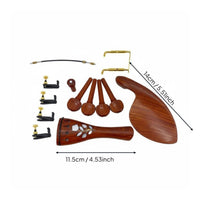 Violin Chinrest Tailpiece Pegs Set Flower Inlay for Violinists