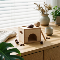 Wooden Ball Hammering Toy Rounded Edges Wooden Hammering Box Hand-Eye Coordination Child Plaything