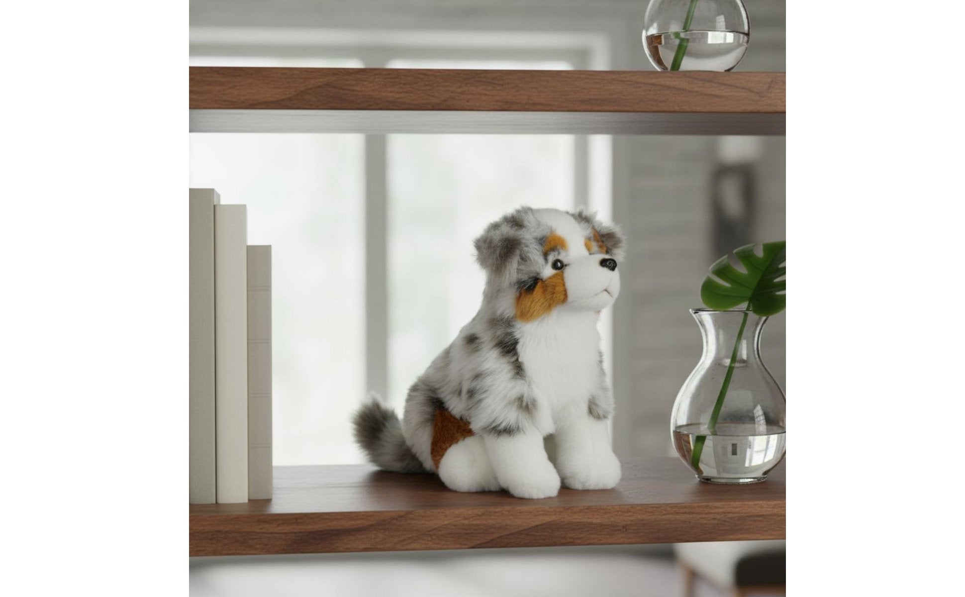 Australian Herder Stuffed Cuddly Realistic Dog Stuffed Soft for Playtime