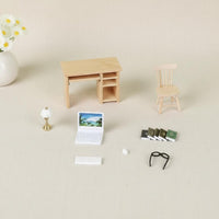 1:12 Scale Office Furniture Mini Decoration Dollhouse Desk and Chair Set