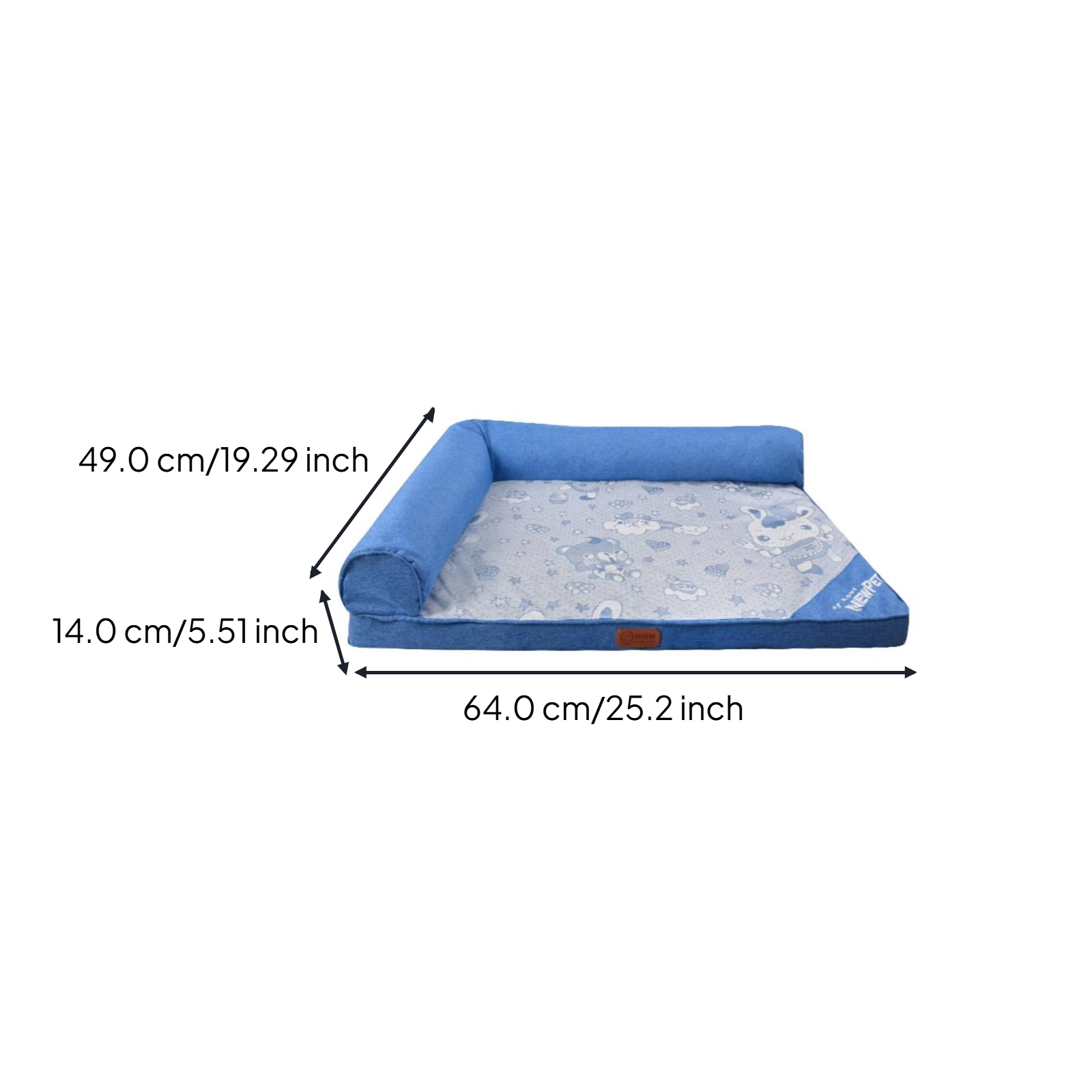 Waterproof dog bed with removable cover