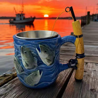 Fishing Mug Easy to Clean Fishing Rod Handle Mug Hot and Cold Drinks for Anglers
