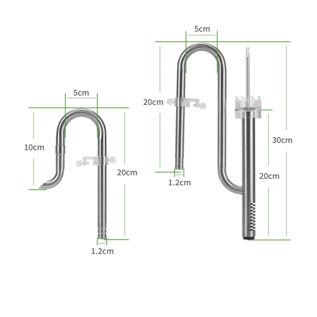 Aquarium Inflow Outflow Pipe Kit Rust Resistant Surface Skimmer Pipe Set