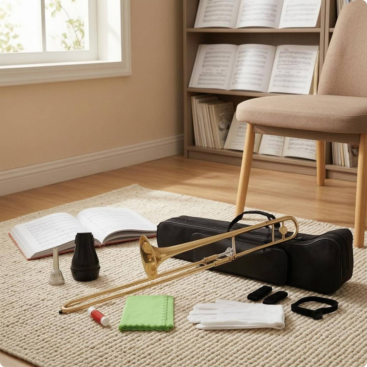B-Flat Tenor Slide Brass Instrument Mouthpiece Included B-Flat Tenor Slide Brass