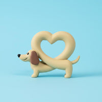 Affectionate Canine Statue Creative Gift Dachshund Figurine Novelty Design Dachshund Desk Ornament for Entryway, Bedroom