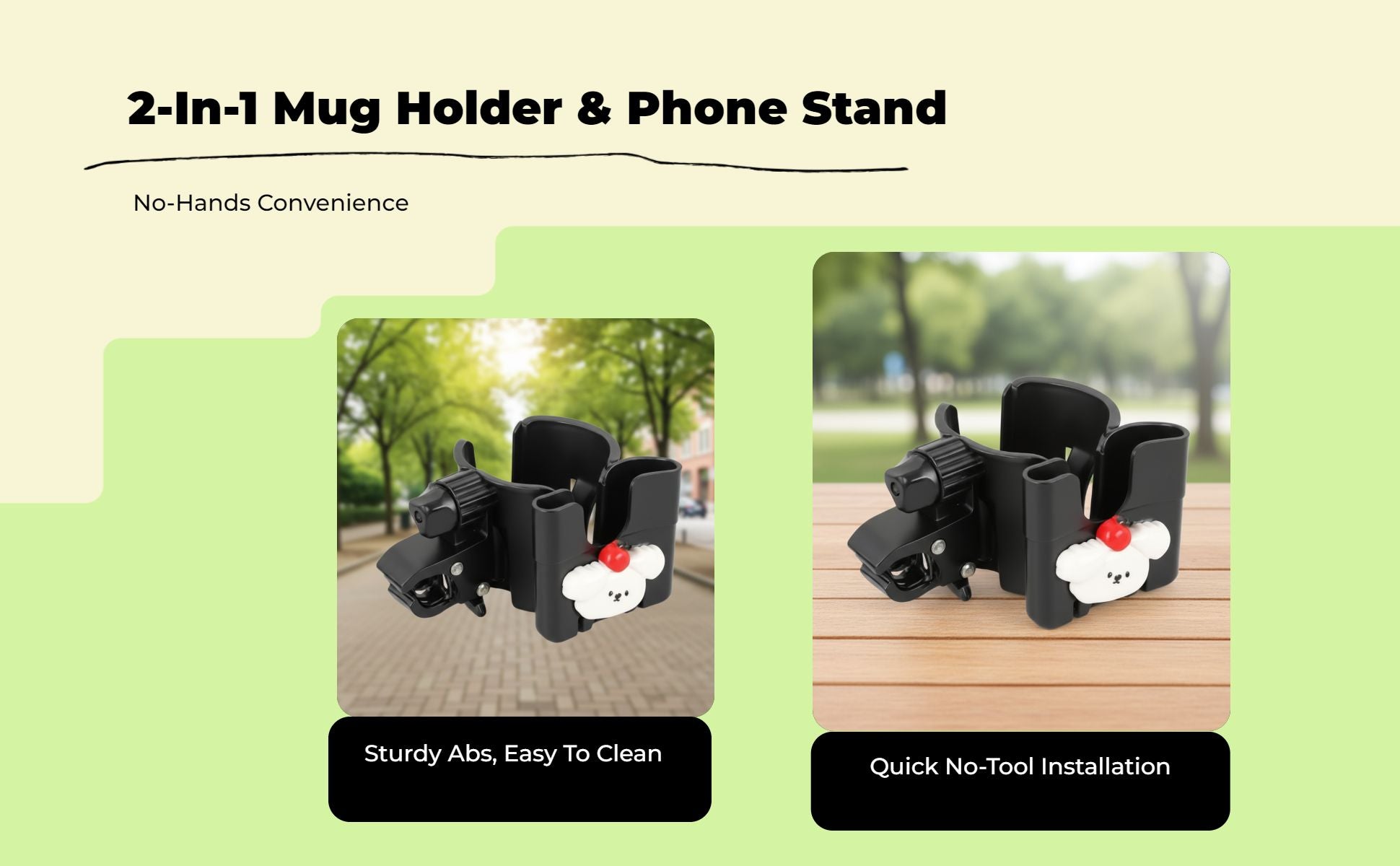 Non-slip stroller cup holder