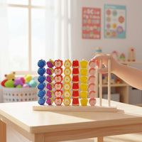 Fruit Bead Toy Double Player Color Matching Bead Board Hand-Eye Coordination