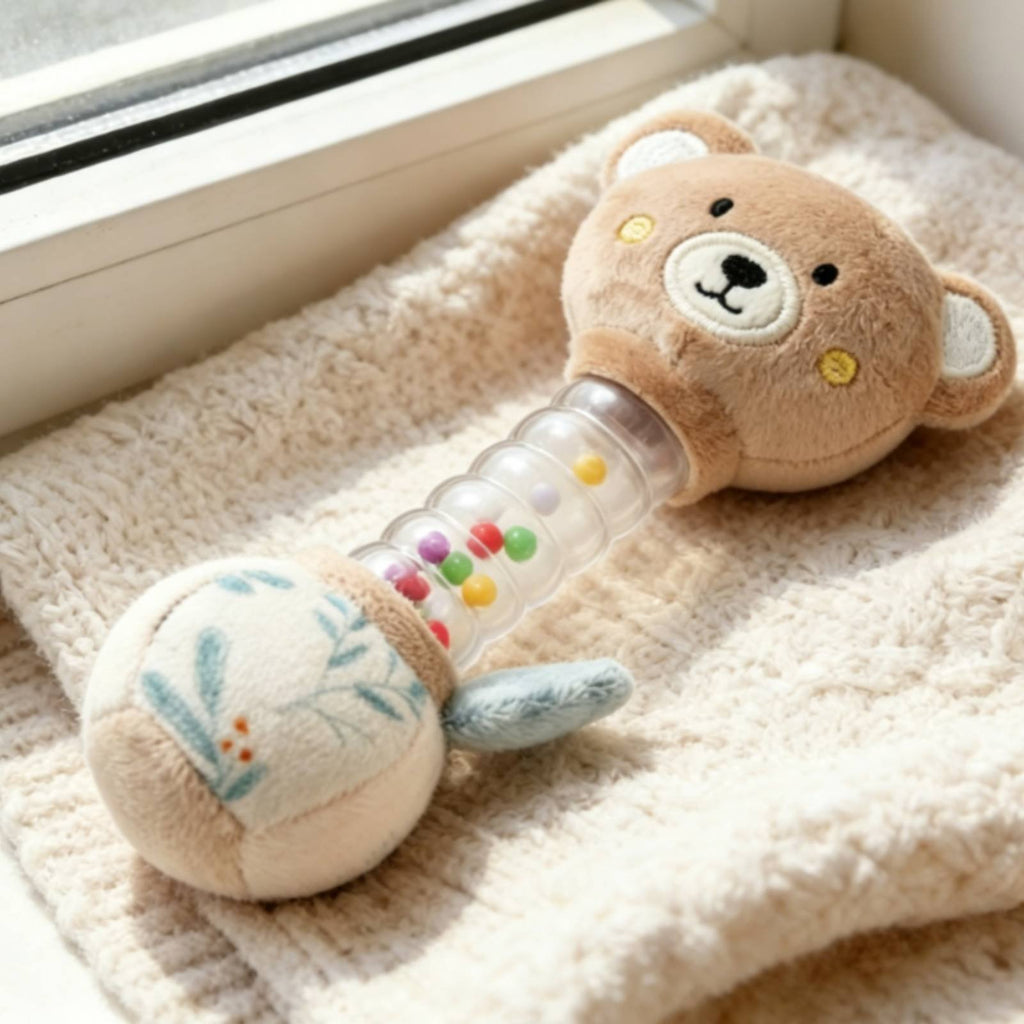Sensory Grasp Rattle Easy to Hold Soft-Textured Baby Rattle Soft
