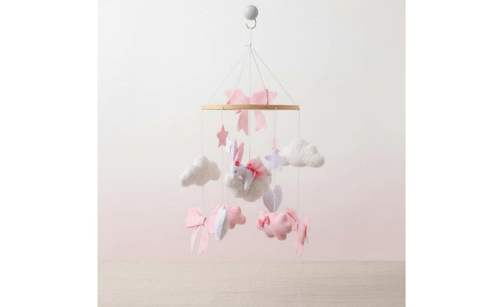 Rose Textile Crib Mobile Soothing Bells Nordic Baby Mobile for Infants