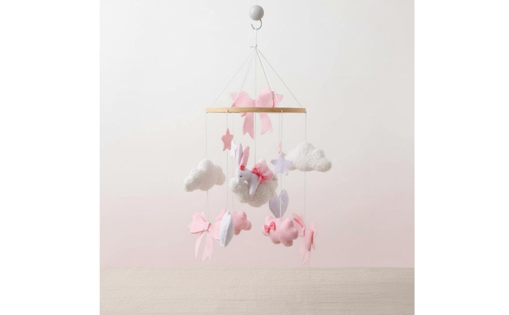Rose Textile Crib Mobile Soothing Bells Nordic Baby Mobile for Infants