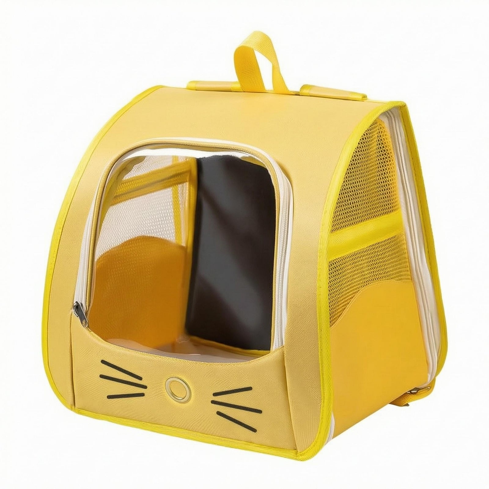 Cube Pet Carrier Ventilation Holes Cat Travel Backpack Chest Buckle