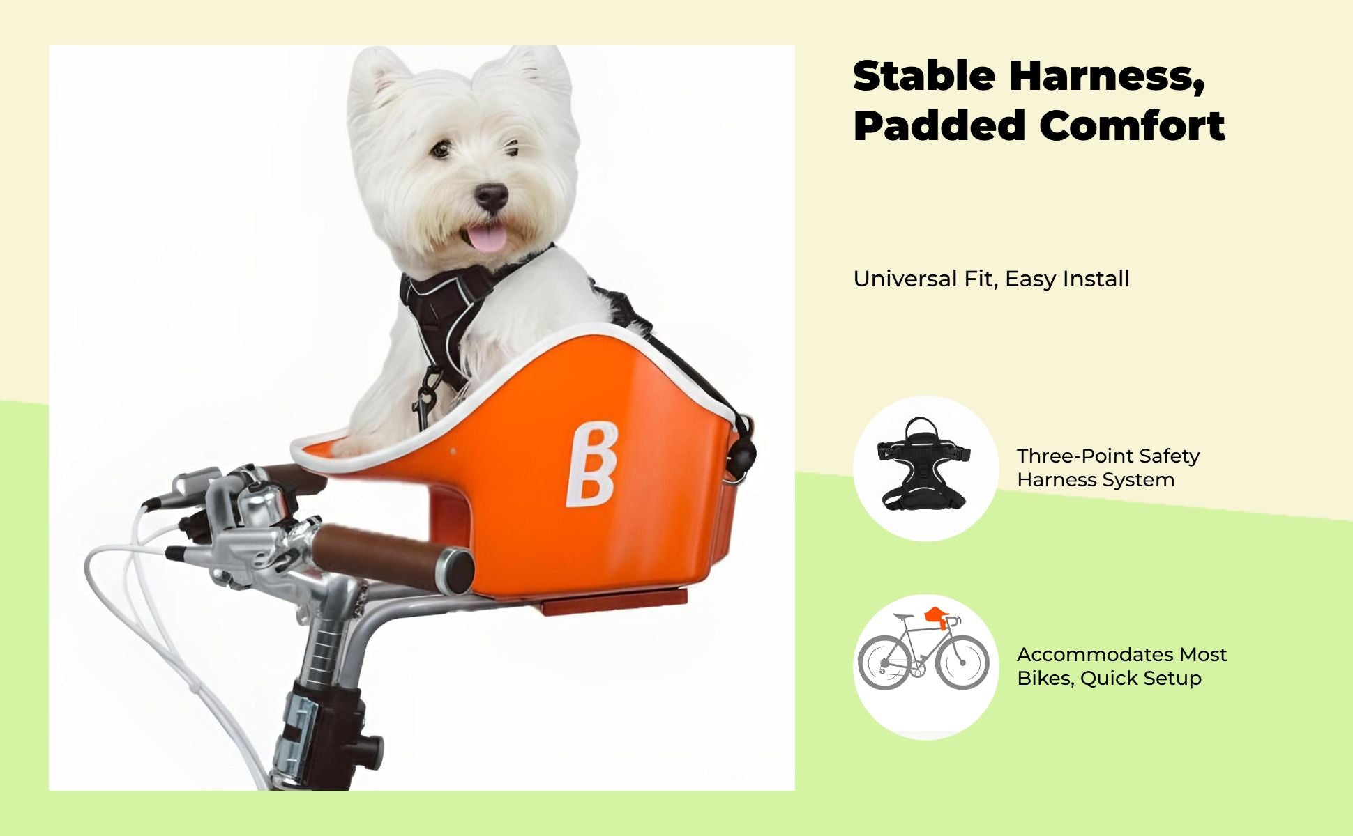 Padded bike basket for small dogs