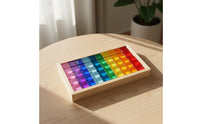 50 Pieces Square Acrylic Blocks Open-Ended Play Acrylic Blocks Transparent Wooden Block Tray Set