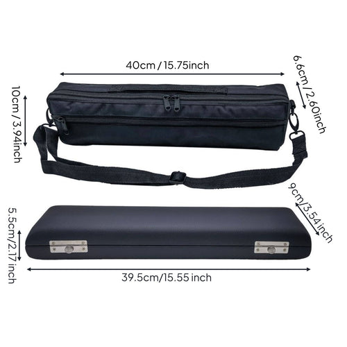 16-Hole Flute Case Portable 16 Hole Flute Case Shielded Musical Equipment for Travel, Performances, Lessons