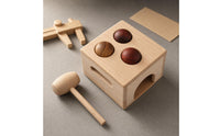 Wooden Ball Hammering Toy Rounded Edges Wooden Hammering Box Hand-Eye Coordination Child Plaything