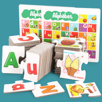 Alphabet Matching Cards Educational Wooden Alphabet Activity Set for Children