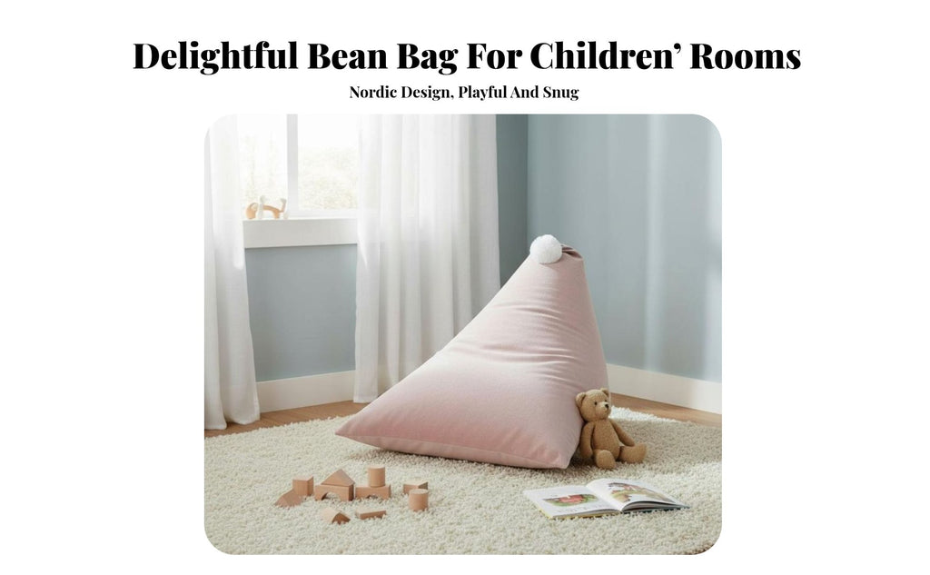 Pyramid Lounger with Tassel Nordic and Design Pouf Cleanable Cover Multifunctional for Children, Parents, Living Room
