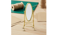 1:12 Scale Floor Mirror Realistic Design Dollhouse Clothes Rack Mirror Metal
