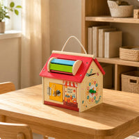Wooden Busy House Early Learning Sensory Activity Board Locks for Young Children