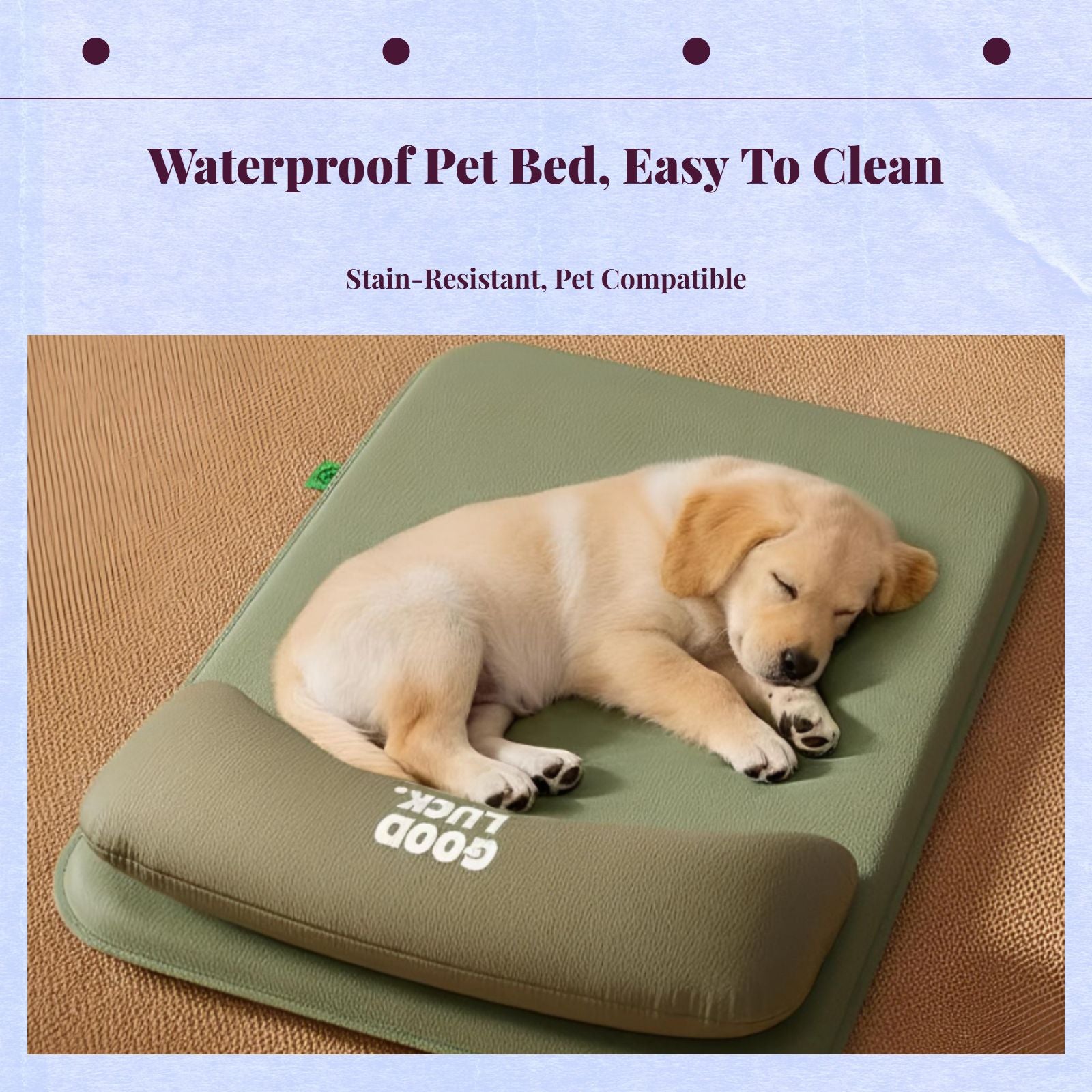 Dog Bed, Waterproof Removable Cover, Non-Slip, Easy Care