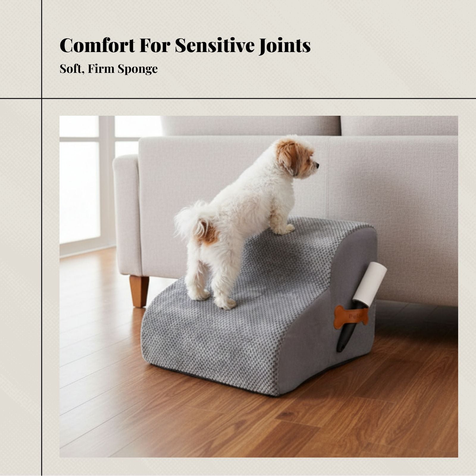 Dog Stairs, Pet Ramp for Puppy, firm Foam, Non-Slip, Sofa Couch Chair