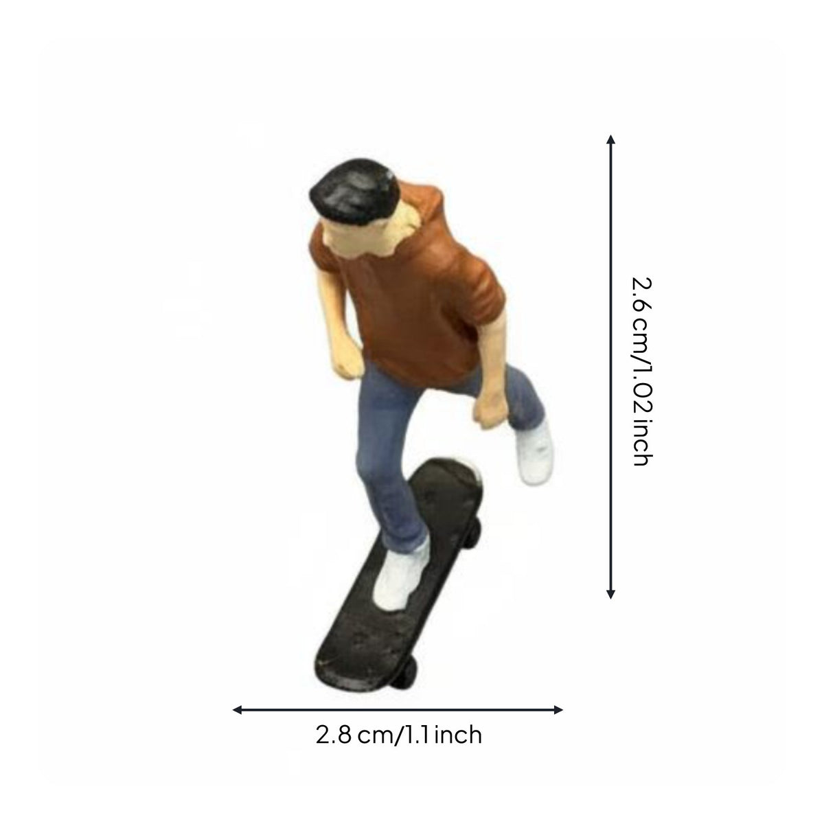 Skateboarding Figure Resin Figurine Realistic Elaboration Rolling Board
