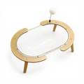 Wooden cat bed with acrylic window