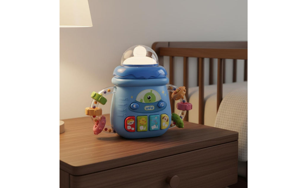 Bottle-Shaped Sensory Toy Movable Bead Rings Sensory Baby Toy Bottle for Infants