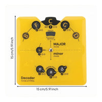 Music Theory Wheel Metal Fastener Learning Aid Square Shape for Tabletop