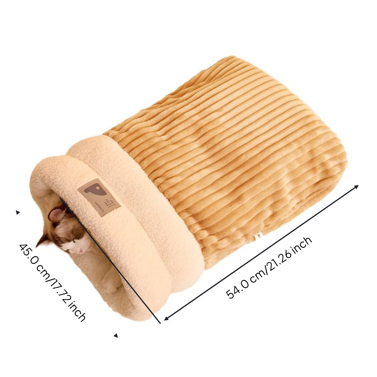 Cat Sleeping Bag, Semi-Enclosed Plush Cave Bed