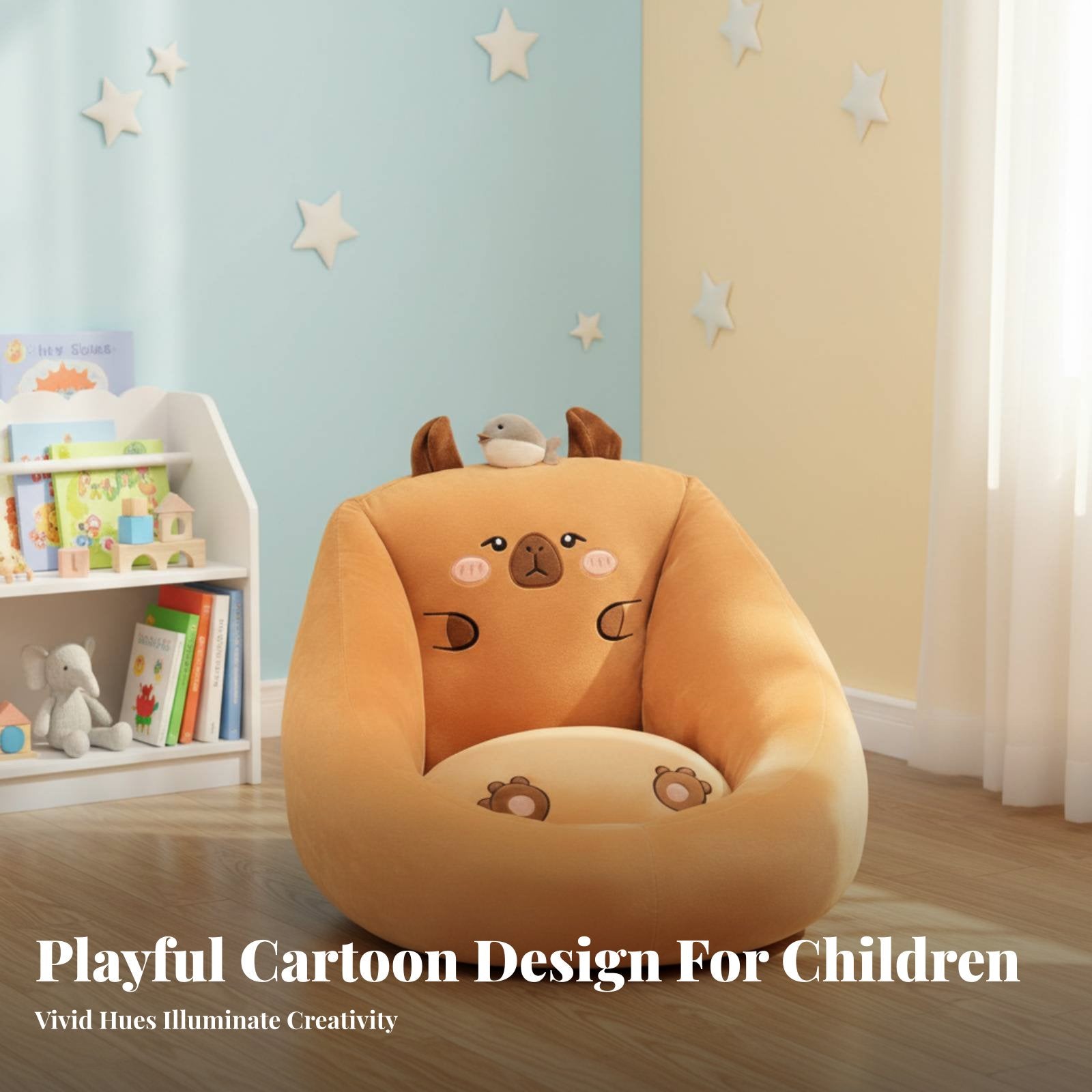 Cartoon Creature Floor Chair Lower Back Support Room Decoration Shape-Retaining