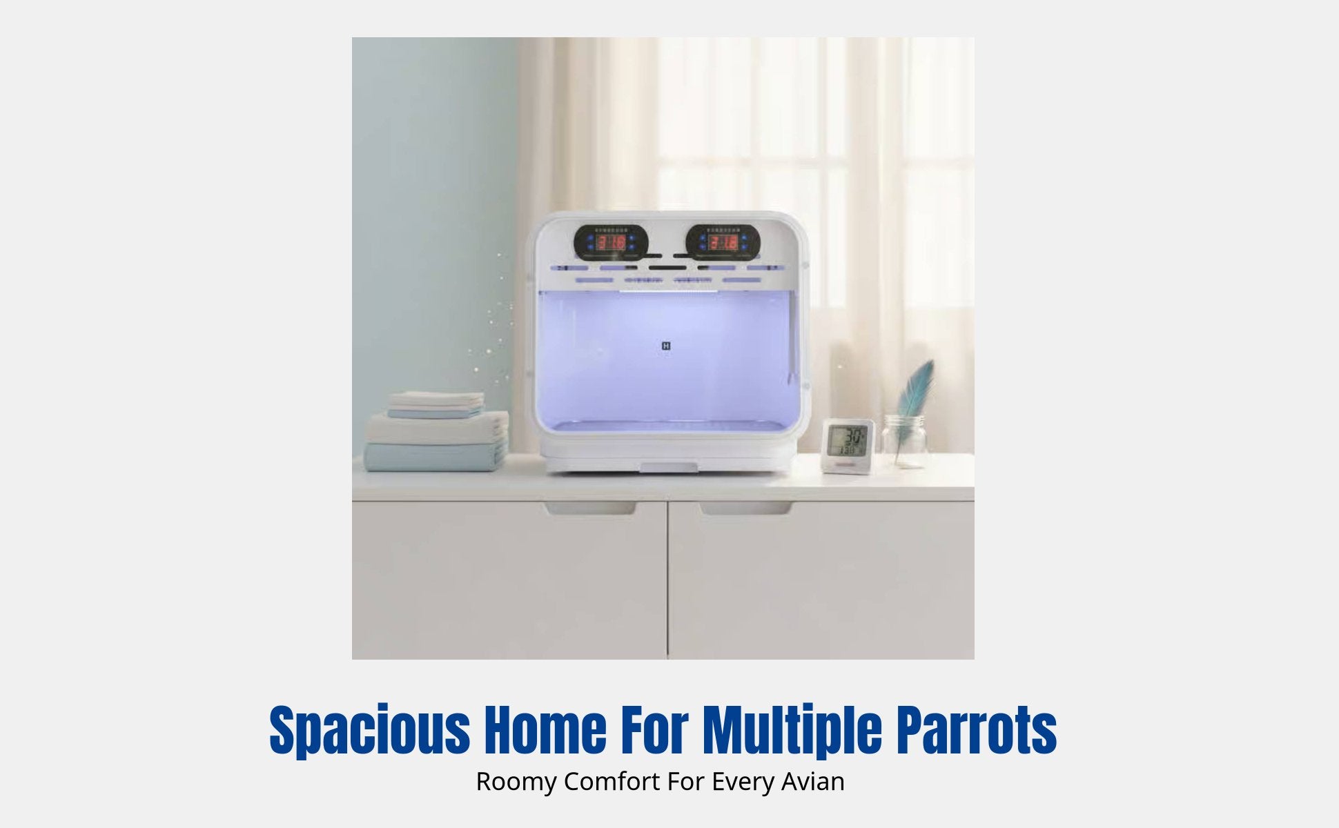 Pet Parrot Incubator, Smart Warm Air Brooder, Automatic Air Exchange, For Young Birds