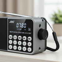 Pocket Radio with Memory Card Slot Emergency Light MP3 Player for Seniors
