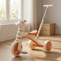 Alpaca Three-Wheeler Detachable Pedals Young Child Three-Wheeler with Push