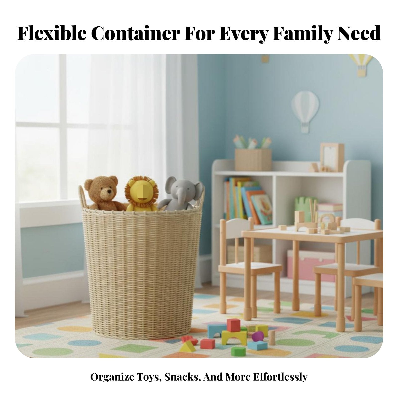 Large Cylindrical container adaptable Toy Container Decorative Neutral Tones